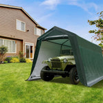 10' x 10' Heavy Duty Enclosed Carport Car Canopy Portable Garage Shelter Outdoor Storage Tent with Sidewalls & Waterproof Ripstop Cover