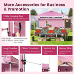 10' x 10' Commercial Pop Up Canopy Tent Folding Instant Market Tent Outdoor Event Tent with Sidewalls, 2 Hanging Bars & Banner Strip