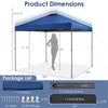10' x 10' Pop Up Canopy Tent Easy Set-up Instant Canopy Outdoor Folding Tent Adjustable Height Sun Shelter with Center Lock & Carry Bag