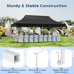 10 x 20 FT Pop Up Canopy Easy Setup Instant Canopy Tent UPF 50+ Portable Outdoor Canopy Party Wedding Tent with Carrying Bag