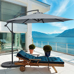 10 ft Aluminum Cantilever Hanging Patio Umbrella Outdoor Offset Umbrella with 8 Ribs