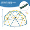 10 FT Climbing Dome with Swing, Geometric Dome Climber Playground Set Indoor Outdoor Jungle Gym Monkey Bar Climbing Toys for Toddlers