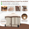 10' x 10' Patio Gazebo 2-Tier Heavy Duty Gazebo Tent Easy Setup Outdoor Gazebo with Netting & 4 Sandbags