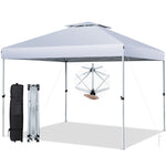 10' x 10' Outdoor Pop Up Canopy Tent 2-Tier Folding Instant Shelter Canopy with Center Lock & Wheeled Carry Bag