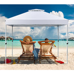 10' x 10' Pop Up Canopy Tent 2-Tier Outdoor Instant Folding Shelter Canopy with Center Lock & Wheeled Carry Bag