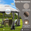 10' x 12' 2-Tier Patio Gazebo Easy-Setup Heavy-Duty Gazebo Tent Outdoor Gazebo Canopy with Netting & 4 Sandbags