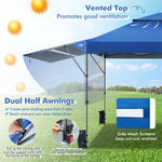 10 x 17.6 FT 2 Tier Pop-up Canopy Tent Easy Setup Instant Tent with Adjustable Dual Awnings & Wheeled Bag