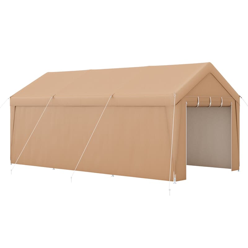10' x 20' Heavy Duty Carport Car Canopy Portable Garage Car Shelter Outdoor Storage Tent with Removable Sidewalls & 2 Roll-up Zippered Doors