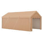 10x20FT Heavy Duty Carport Canopy Outdoor Car Shelter Portable Garage Tent with Removable Sidewalls & 2 Roll-up Zippered Doors