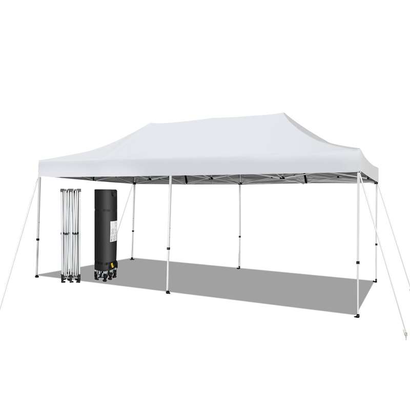 10x20FT Outdoor Pop-Up Canopy Tent UPF 50+ Instant Canopy Sun Shelter with Wheeled Carrying Bag