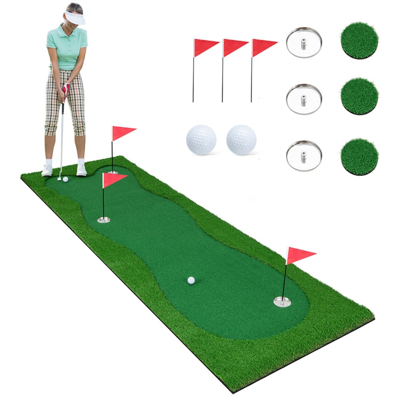 10 x 3.3FT Golf Putting Green Professional Golf Training Mat Indoor Outdoor Golf Putting Practice Mat with Artificial Grass Turf