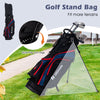 11 Pieces Men's Complete Golf Club Set Right Hand Golf Club Package Set with 460CC Alloy Driver, Rain Hood & Portable Golf Stand Bag