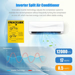 12000 BTU Mini Split Air Conditioner & Heater 17 SEER2 208-230V Wall-Mounted Ductless AC Unit with Heat Pump