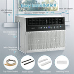 12000 BTU Saddle Window Air Conditioner Over-the-Sill AC unit with Energy Saver Modes, Remote & LED Control Panel