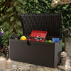 120 Gallon Resin Deck Box Outdoor Storage Box Patio Bin Container with Gas Struts for Furniture Cushions Garden Tools Toys