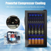 120 Can Mini Beverage Fridge Freestanding Beverage Refrigerator Beer Drink Cooler with Glass Door for Home Commercial Use