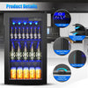 120 Can Mini Beverage Refrigerator Freestanding Beverage Fridge Beer Drink Cooler with Glass Door & Removable Shelves