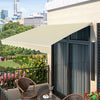 12’ x 10’ Retractable Awning Aluminum Patio Cover Outdoor Sun Shade with Crank Handle & Water-Resistant Polyester