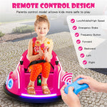 12V Electric Kids Ride on Bumper Car 360° Spin Dual Joysticks with Remote Control, Flashing LED Light & Music
