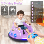 12V Electric Kids Ride on Bumper Car 360° Spin Dual Joysticks with Remote Control, Flashing LED Light & Music