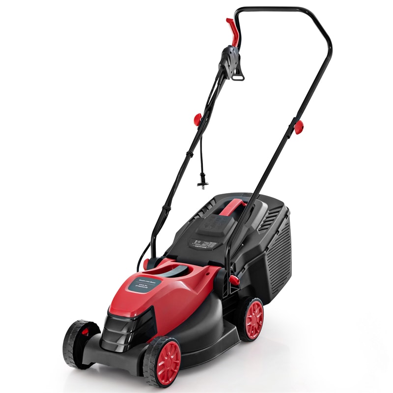 Electric Corded Lawn Mower 10Amp 13-inch Walk-Behind Lawnmower with Grass Collection Box & 3 Adjustable Cutting Positions