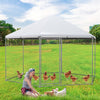 13FT Large Metal Chicken Coop Hexagon Walk-in Chicken Run Heavy Duty Galvanized Poultry Cage Hen House Rabbit Hutch with Waterproof Cover