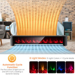 1400W Electric Baseboard Heater IPX4 Waterproof Convection Space Heater with Remote Control Thermostat & Adjustable Realistic 3D Flame