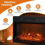 23" Electric Fireplace Insert 1400W Recessed Freestanding Fireplace Heater with Remote Control & Adjustable Flame
