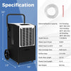 140 Pints Commercial Dehumidifier Crawl Space Dehumidifier Heavy Duty Portable Industrial Dehumidifier with Pump, Drain Hose & Wheels
