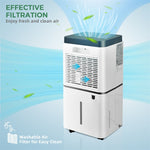 1500 Sq. Ft 24 Pints Portable Dehumidifier for Medium to Large Rooms Basements with 3-Color Indicator Lights & 4 Wheels