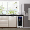 15" Wine Beverage Cooler Freestanding Wine Refrigerator 30-Bottle Built-in Wine Fridge for Home Bar Office