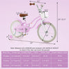 18" Kids Bike Toddler Bicycle Girls Boys Bike for 3-8 Years Old with Training Wheels Adjustable Seat Removable Basket
