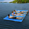 18' x 6' Floating Water Pad 3 Layer Tear-Resistant XPE Floating Foam Mat with Rolling Pillow for Lake Pool Beach Water Recreation