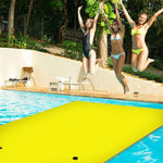 18' x 6' Floating Water Pad 3 Layer Tear-Resistant XPE Floating Foam Mat with Rolling Pillow for Lake Pool Beach Water Recreation