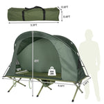 1-Person Tent Cot 4-in-1 Camping Cot Tent Combo Foldable Elevated Tent Set with Waterproof Cover Air Mattress & Carrying Bag
