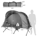 1-Person Tent Cot 4-in-1 Camping Cot Tent Combo Foldable Elevated Tent Set with Waterproof Cover Air Mattress & Carrying Bag