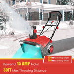 20" Electric Snow Blower 120V 15Amp Snow Thrower for Yard Driveway with Folding Handle & 180° Rotatable Chute