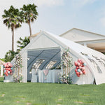 20 x 40FT Heavy Duty Party Tent Large Peach Shaped Event Tent White Outdoor Wedding Canopy Tent With Sidewalls, Zippered Doors & 12 Windows