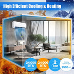 24000 BTU Mini Split Air Conditioner 18.5 SEER2 208-230V Wall-Mounted Ductless AC Unit with Heat Pump