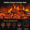 23" 3-Sided Electric Fireplace Insert 1500W Fireplace Heater with Remote Control, Overheat Protection & Thermostat
