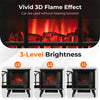 23” Electric Fireplace Stove Infrared Freestanding Fireplace Heater 1400W with Remote Control, 3-Sided View & Vivid Flame Effect