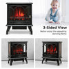 23” Electric Fireplace Stove Infrared Freestanding Fireplace Heater 1400W with Remote Control, 3-Sided View & Vivid Flame Effect