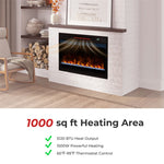23" Infrared Quartz Fireplace Insert 1500W Electric Fireplace Heater with Remote Control & 6 Flame Modes