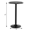 Bistro Pub Table 24" Round Bar Height Table Modern Style 40" High Top Cocktail Table with Metal Base for Living Room Restaurant