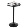 24" Round Bistro Pub Table Modern Bar Height Cocktail Table with Metal Base