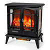 25" Electric Fireplace Stove Freestanding Fireplace Heater 1400W with Realistic Flame Effect & Overheat Protection