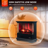 27" Electric Fireplace 3-Sided View Freestanding Fireplace Heater 1400W with Remote Control & 7-Level Flame Effects Overheat Protection