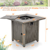 28” Square Propane Fire Pit Table 40000 BTU Gas Fire Pit Table with Lid, Lava Rocks & PVC Protective Cover for Patio Poolside Backyard