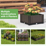2 PCS Plastic Raised Garden Bed Elevated Planter Box Kit for Flower Vegetable Growing with Self-Watering System & Removable Legs