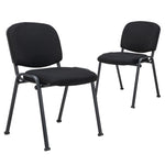2-Pack Stackable Conference Chairs Office Guest Chairs Reception Chairs with Metal Frames & Padded Cushions